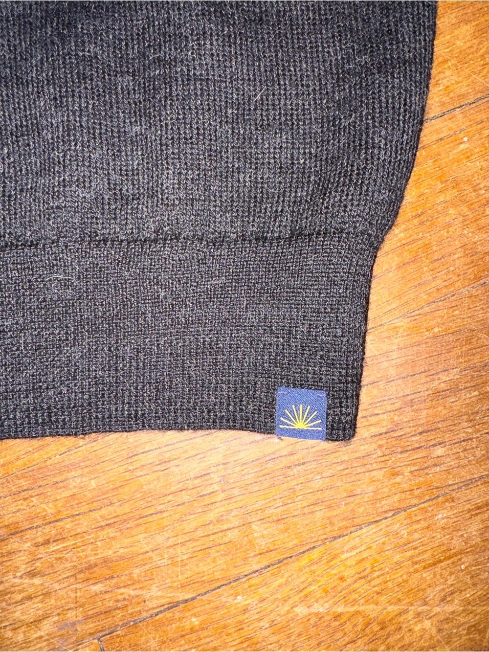 Patapampa Men's Charcoal Crewneck Sweater with Rust Trim - Picture 4 of 6